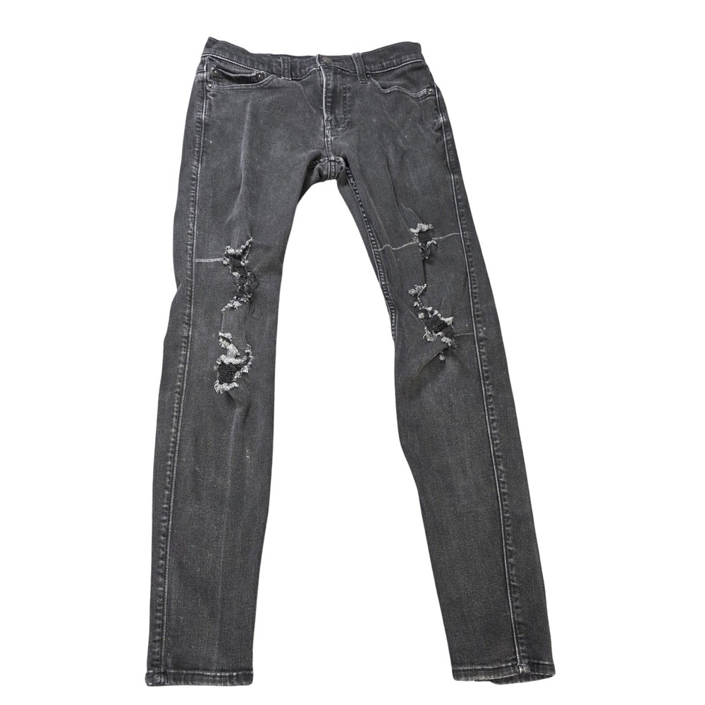 Hollister Super Skinny Advanced Stretch Jeans Mens Size W30 L32 Black Distressed